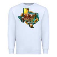 White western texas map with longhorn bull Premium Sweatshirt - RanaPortraitStore