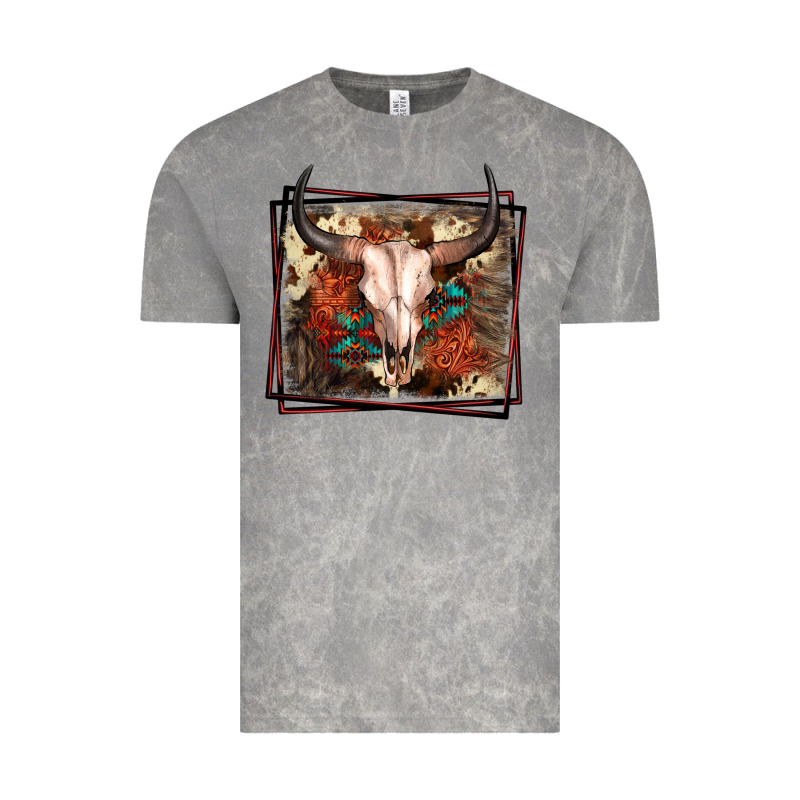 Western Bull Skull Vintage Tee by FaDigitalArtStudio | Teevron