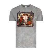 Cloud Rock Western Bull Skull Vintage Tee - FaDigitalArtStudio
