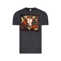 Vintage Black Western Bull Skull Vintage Tee - FaDigitalArtStudio
