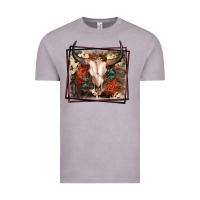 Vintage Zinc Western Bull Skull Vintage Tee - FaDigitalArtStudio