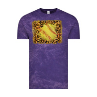 Cloud Purple watercolor glitter leopard softball background Vintage Tee - RanaPortraitStore