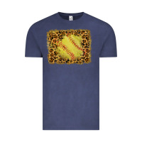 Vintage Denim watercolor glitter leopard softball background Vintage Tee - RanaPortraitStore
