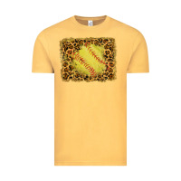 Vintage Mustard watercolor glitter leopard softball background Vintage Tee - RanaPortraitStore