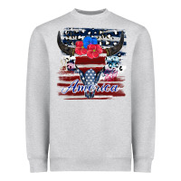 Heather Grey bull skull america Heavyweight Sweatshirt - JahusDesignShop