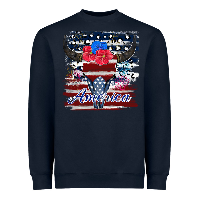Bull Skull America Heavyweight Sweatshirt by JahusDesignShop | Teevron