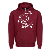 Burgundy carp fishing Zipper Hoodie - artisFamous