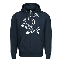 Navy carp fishing Zipper Hoodie - artisFamous