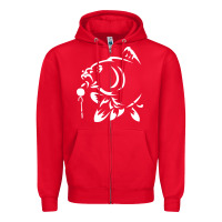 Red carp fishing Zipper Hoodie - artisFamous