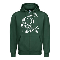 Sports Green carp fishing Zipper Hoodie - artisFamous