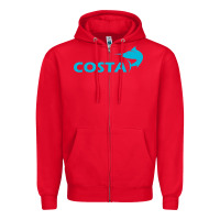 Red costa Zipper Hoodie - artisFamous