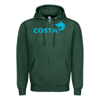 Sports Green costa Zipper Hoodie - artisFamous