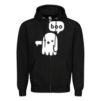 Black ghost of disapproval Zipper Hoodie - artisFamous