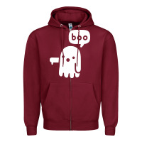 Burgundy ghost of disapproval Zipper Hoodie - artisFamous