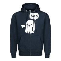 Navy ghost of disapproval Zipper Hoodie - artisFamous
