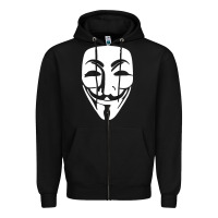 Black anonymous misteryous Zipper Hoodie - artisFamous