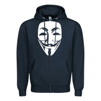 Navy anonymous misteryous Zipper Hoodie - artisFamous