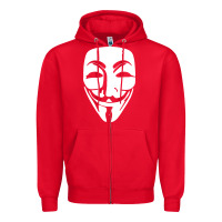 Red anonymous misteryous Zipper Hoodie - artisFamous