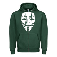 Sports Green anonymous misteryous Zipper Hoodie - artisFamous