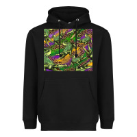 Mardi Gras Louisiana Crocodile Leopard Heavyweight Hoodie | Teevron