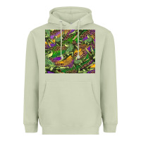 Matcha mardi gras Louisiana crocodile leopard Heavyweight Hoodie - RanaPortraitStore