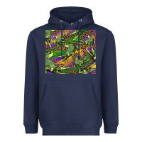 Navy mardi gras Louisiana crocodile leopard Heavyweight Hoodie - RanaPortraitStore