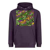 Plum mardi gras Louisiana crocodile leopard Heavyweight Hoodie - RanaPortraitStore