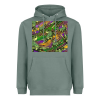 Sage mardi gras Louisiana crocodile leopard Heavyweight Hoodie - RanaPortraitStore