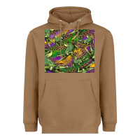 Toasted Coconut mardi gras Louisiana crocodile leopard Heavyweight Hoodie - RanaPortraitStore