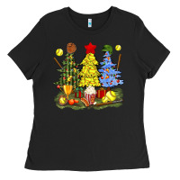 Black christmas with softball trees bbs Ladies Tee - BundleAndBundleShop