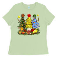 Matcha christmas with softball trees bbs Ladies Tee - BundleAndBundleShop