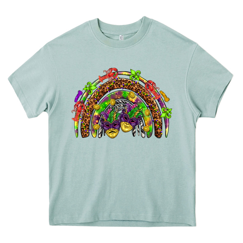 Mardi Gras Rainbow Heavy Core Tee by HowdyJamesFarm | Teevron