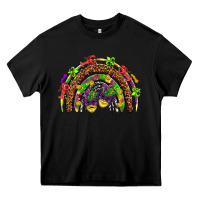 Black Mardi Gras rainbow Heavy Core Tee - HowdyJamesFarm