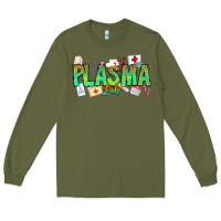 Army Green plasma lab Long Sleeve Tee - CowhideDigitalArt