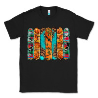 Black basketball serape cowhide turquoise leopard glitter  brushstrokes Classic Tee - Artiststas