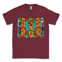 Burgundy basketball serape cowhide turquoise leopard glitter  brushstrokes Classic Tee - Artiststas