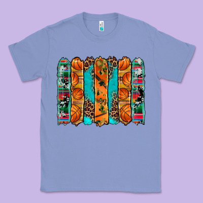 Basketball Serape Cowhide Turquoise Leopard Glitter  Brushstrokes Classic Tee Designed By Artiststas