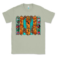 Matcha basketball serape cowhide turquoise leopard glitter  brushstrokes Classic Tee - Artiststas