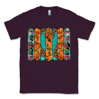 Plum basketball serape cowhide turquoise leopard glitter  brushstrokes Classic Tee - Artiststas