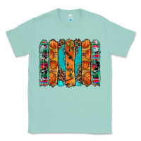 Seafoam basketball serape cowhide turquoise leopard glitter  brushstrokes Classic Tee - Artiststas