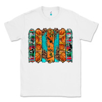 White basketball serape cowhide turquoise leopard glitter  brushstrokes Classic Tee - Artiststas