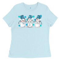 Baby Blue snowman winter bbs Ladies Tee - BundleAndBundleShop