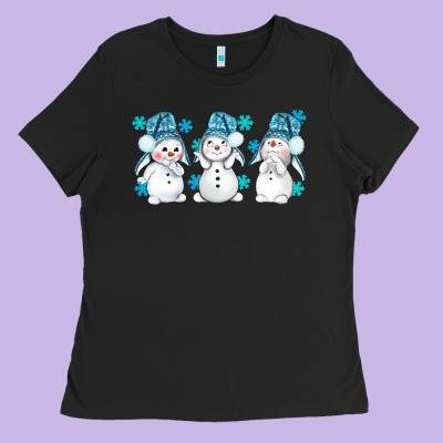 Snowman Winter Bbs Ladies Tee Designed By Bundleandbundleshop