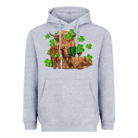 Heather Grey st patrick's day cow family Heavyweight Hoodie - RanaPortraitStore