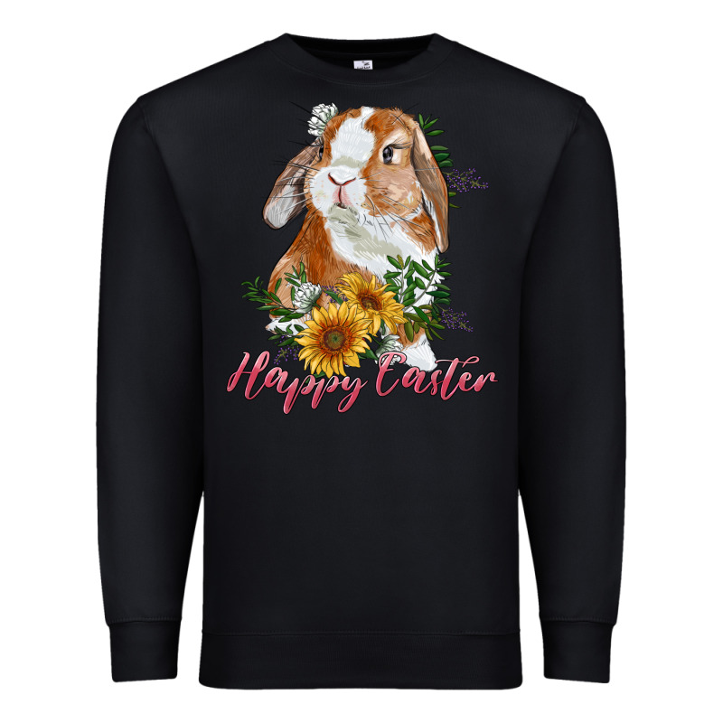 Happy Easter With Bunny And Sunflowers Premium Sweatshirt by RanaPortraitStore | Teevron