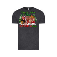 Vintage Black christmas wishes gingerbread kisses Vintage Tee - FaDigitalArtStudio