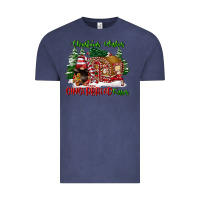 Vintage Denim christmas wishes gingerbread kisses Vintage Tee - FaDigitalArtStudio