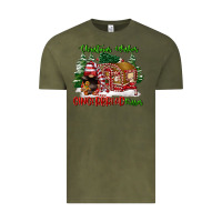 Vintage Olive christmas wishes gingerbread kisses Vintage Tee - FaDigitalArtStudio