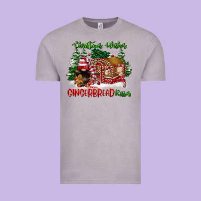 Christmas Wishes Gingerbread Kisses Vintage Tee Designed By Fadigitalartstudio