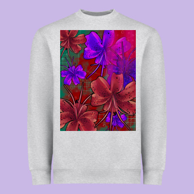 Floral Pattern Heavyweight Sweatshirt Designed By Jahusdesignshop